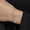 Brass Snowflake Link Bracelets, Cable Chain Bracelets for Women, with Cubic Zirconia, Silver, Inner Diameter: 6-1/4 inch(16cm)