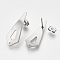 Non-Tarnish 201 Stainless Steel Stud Earring Findings, with Ear Nuts and 304 Stainless Steel Pins, Cone, Stainless Steel Color, 28x11mm, Hole: 1.6mm, Pin: 0.7mm