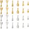 48Pcs 12 Style Brass Ice Pick Pinch Bails, for Pendant Making, Mixed Color, 11~24x6~10x4~5mm, Hole: 2~7x2~9mm, Pin: 0.8~1mm, 4pcs/style