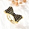 304 Stainless Steel Open Cuff Rings for Women, with Rhinestone, Ion Plating(IP), Bowknot, Real 18K Gold Plated, 5mm, Inner Diameter: Adjustable, Bowknot: 16x27.5mm