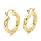Rack Plating Brass Hoop Earrings, Long-Lasting Plated, Cadmium Free & Lead Free, Real 18K Gold Plated, 26x22x4mm