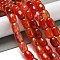 Natural Dragon Veins Agate Beads Strands, Dyed & Heated, Column, Orange Red, 13.5x10~10.5mm, Hole: 1mm, about 28pcs/strand, 15.16''(38.5cm)