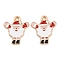 Christmas Theme Alloy Enamel Pendants, Cadmium Free & Lead Free, Light Gold, Santa Claus, 19x16.5x1mm, Hole: 1.8mm