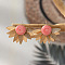 Flower Alloy Enamel Stud Earrings, Golden, Light Coral, 45x33mm