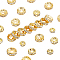 150Pcs 3 Style Brass Grade A Rhinestone Spacer Beads, Golden Plated, Rondelle, Nickel Free, Crystal, 50pcs/style