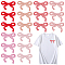 18Pcs 6 Colors Polyester Iron on/Sew On Patches, Hot Melt Adhesive, Cloth Appliques, Bowknot, Mixed Color, 51x75~76x1.5mm, 3pcs/color