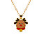 Christmas Alloy Enamel Pendant Necklaces, Golden, Peru, Deer, 18.50 inch(47cm), Pendant: 18x18mm