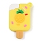 PVC Plastic Pendants, Fruit Ice Cream, Gold, 44.5x28x8~9mm, Hole: 3mm