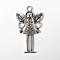 Tibetan Style Alloy Pendants, Fairy, Antique Silver, Lead Free and Cadmium Free, 58x34x5mm, Hole: 4mm