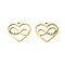 201 Stainless Steel Pendants, Heart with Infinity & Word Mama Charm, Real 18K Gold Plated, 15x18x1mm, Hole: 1.2mm