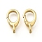 Brass Spring Gate Rings, Cadmium Free & Lead Free, Lasting Plated, Oval, Real 18K Gold Plated, 12.5x7x2.5mm, Hole: 1.5mm