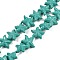 Synthetic Coral Dyed Carved Beads Strands, Starfish, Medium Sea Green, 16~17x14~15x6~6.5mm, Hole: 0.8mm, about 28pcs/strand, 13.19''(33.5cm)
