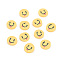 Handmade Polymer Clay Cabochons, Flat Round with Expression, Gold, 9~10x1~2mm, about 5000pcs/1000g