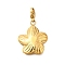 Flower 304 Stainless Steel Pendant Decorations, Ion Plating(IP), with Lobster Claw Clasp, Real 14K Gold Plated, 32mm