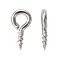 Tarnish Resistant 304 Stainless Steel Screw Eye Pin Peg Bails, For Half Drilled Beads, Stainless Steel Color, 8x4x1mm, Hole: 2mm, Pin: 1mm