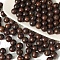 Natural Wooden Beads, Round, Coconut Brown, 8mm, Hole: 1.5mm