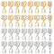 20Pcs 2 Colors Brass Micro Pave Clear Cubic Zirconia Ice Pick Pinch Bails, Long-Lasting Plated, Clover, Platinum & Golden, 17.5x7.5x5mm, Hole: 3mm, Pin: 0.7mm, 10Pcs/color