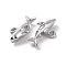 Alloy Pendants, Shark Charm, Platinum, 10x19x5mm, Hole: 1.6mm