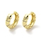 Brass Micro Pave Cubic Zirconia Hoop Earring, Real 18K Gold Plated, Ring, 23.5x6mm