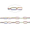 Ion Plating(IP) 304 Stainless Steel Paperclip Chains, Soldered, with Spool, Rainbow Color, 5.5x2.2x0.5mm, 20m/roll.
