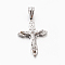 Tarnish Resistant Easter Theme Womens Men's 201 Stainless Steel Crucifix Cross Pendants, Stainless Steel Color, 32x22x6mm, Hole: 4.5x6mm