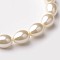 Eco-Friendly Glass Pearl teardrop, Beads Strands, Wheat, 9x7mm, Hole: 1mm, about 44pcs/strand, 16.1 inch