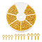 540Pcs 3 Styles Iron Screw Eye Pin Peg Bails, For Half Drilled Beads, Golden, 8~10x4~5x1~1.2mm, Hole: 2~2.8mm, about 200Pcs/style