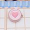 Lucky Heart PVC & Polyethylen Tape Measure, Soft Retractable Sewing Tape Measure, for Body, Sewing, Tailor, Cloth, Pink, 55.5x51x21mm