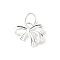 925 Sterling Silver Bowknot Charms, with Jump Rings, Silver, 8x9.5x2.5mm, Hole: 3.5mm