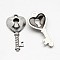 Alloy Pendants, Cadmium Free & Lead Free, Skeleton Key Pendants, Antique Silver, 24x12x4mm, Hole: 2mm