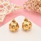 304 Stainless Steel Stud Earrings, Ion Plating(IP), Hollow Round, Real 14K Gold Plated, 15mm