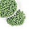 Opaque Colours Glass Seed Beads, Glazing Style, Lantern, Dark Sea Green, 6~6.5x5~5.5mm, Hole: 1.4~1.6mm, about 1730pcs/pound