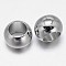 Brass European Beads, Large Hole Beads, Rondelle, Platinum, 8x5.5mm, Hole: 5mm