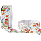 1 Roll Single Face Printed Polyester Grosgrain Ribbons, Flower Pattern, Olive, 1 inch(25mm), about 20.00 Yards(18.29m)/Set