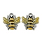 Alloy Enamel Pendants, Bees, Platinum, Yellow, 18x17x3mm