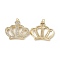 Brass Micro Pave Cubic Zirconia Pendants, Cadmium Free & Nickel Free & Lead Free, with Jump Ring, Crown with Heart Charms, Real 18K Gold Plated, 25x29x3.5mm, Hole: 3mm