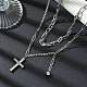 Ожерелья с подвеской-крестом из нержавеющей стали 304 NJEW-M078-05P-1