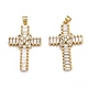 Латунные микропаве прозрачные подвески с фианитом ZIRC-J025-51G-03-1