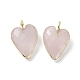 Природного розового кварца подвески G-G012-11G-02-2