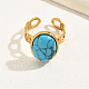 Стильное французское овальное кольцо из синтетической бирюзы для женщин AP1026-4