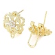 Серьги-гвоздики из латуни с цветочным паве и кубическим цирконием KK-E083-20G-2