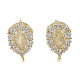 Фурнитура для сережек-гвоздиков из латуни с микропаве из прозрачного кубического циркония KK-C107-13G-1