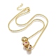 Латунный микропаве разноцветный кубический цирконий 3 рондель подвеска коробка цепочка ожерелья NJEW-K287-03G-4