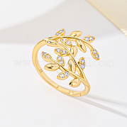 Женские кольца на палец из латуни с микропаве и кубическим цирконием FU0623-3