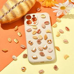 60 шт. 12 стиля мини-кабошоны из непрозрачной смолы на тему хлеба&nbsp;MRMJ-CJ0001-DD