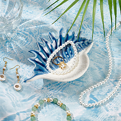 Керамические ювелирные тарелки в форме раковины AJEW-WH0083-92A