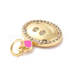 Латунные микропаве прозрачные подвески с фианитом&nbsp;KK-A157-02G