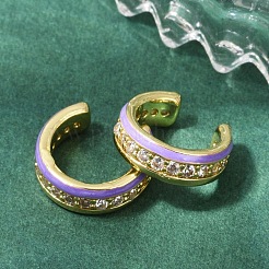 C-образные латунные серьги-каффы с микропаве из кубического циркония EJEW-M082-01G