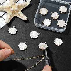 10 шт. подвески из натуральных пресноводных ракушек с гальваническим покрытием&nbsp;SHEL-CJ0001-39