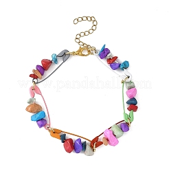 Браслеты из синтетической бирюзовой крошки для женщин BJEW-JB12783